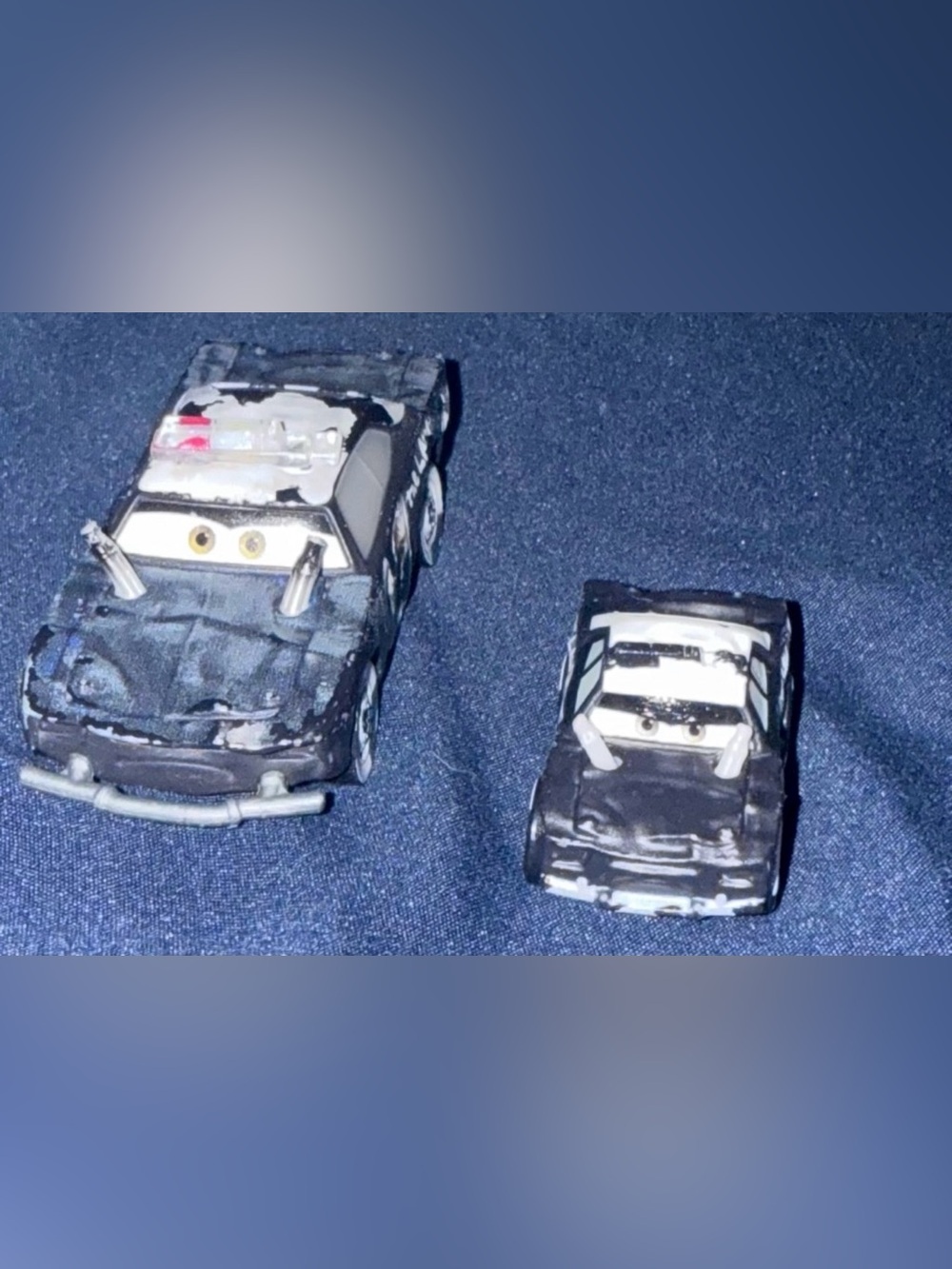 Mattel  Disney Cars Diecast ABP- Lot of 2: one regular and one mini.